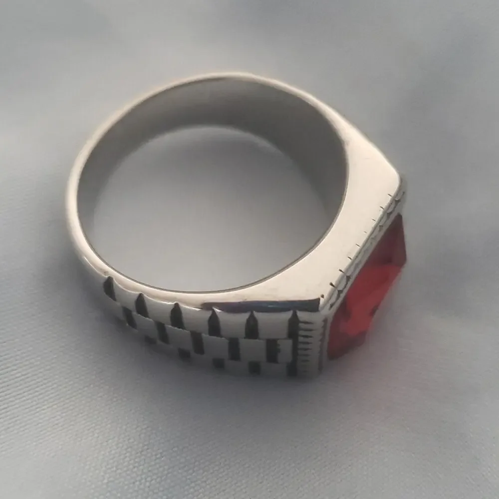Red Handmade Men's Ring Size 10.5 NWT